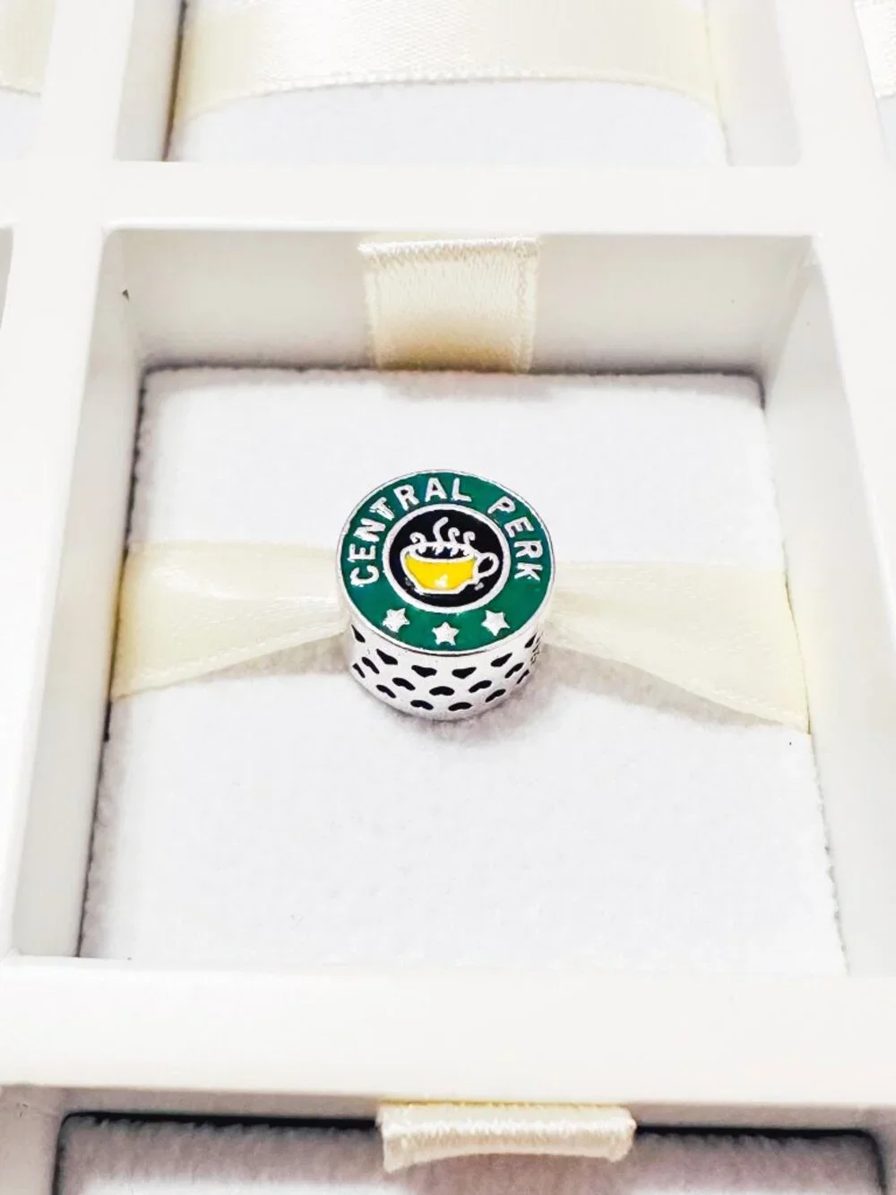 925 Sterling Silver Friends TV Show Central Perk Coffee Shop Charm Bead